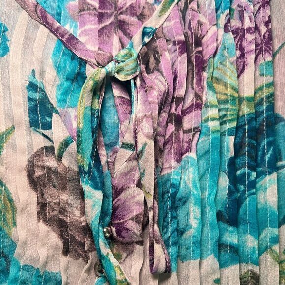 Charter Club Long Sleeve Floral Summer Sheer Lightweight Blouse sz XL - Picture 6 of 9